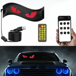 1pc Devil'S Eye LED Neon Strip - Flexible USB-Powered Car Decoration, 5V Operating Voltage, 100-200 Lumens, Universal Fit for Various Vehicles, No Battery Required，led panel logo projector