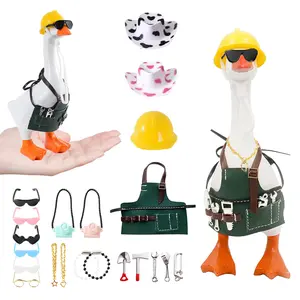 Workwear Outfit Set for 7 Inch Magnetic Desktop Goose Key Holder, Mechanic Repair Worker Clothes & Mini Tool Accessories, DIY Mix Match Styling Kit, Funny Office Desk Decor Gift