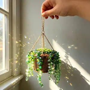 Handmade Hanging Pothos Decor – Car & Home Decorative Greenery with Adjustable Chain