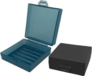 Soap Holder 2 Pack, Shower Bar Case Box Fit Dr Squatch, Waterproof Travel Container with Lid, Square Bathroom Soap Dish for Camping Gym Outdoor Traveling (Black/Blue) Elimeta