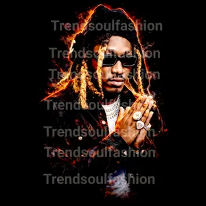 12 inch Hip Hop Half Tone DTF Heat Transfer Design for Clothing T-shirts Jackets Bags Pillowcases Easy to Use Ironing Pattern