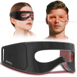 Amifiy Red Light Therapy Eye Mask for Dark Circles & Puffiness 3-Minute Gentle Massager for Men & Women Smooths Fine Lines