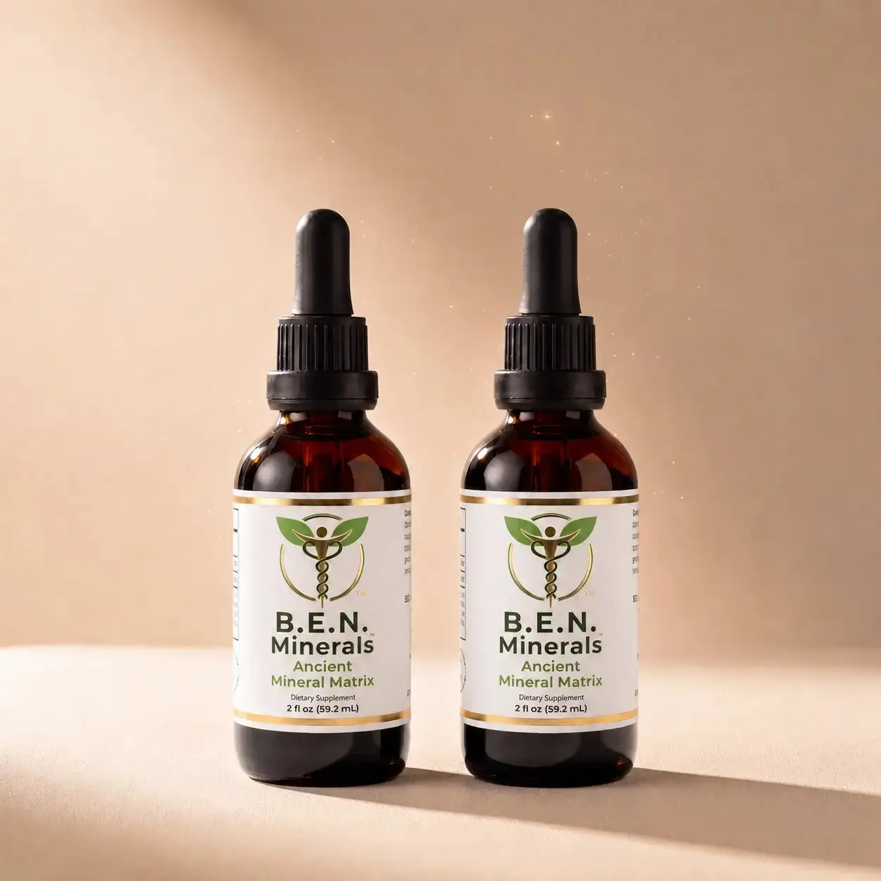 B.E.N. Minerals Fulvic Liquid Trace Minerals Drops - Daily Mineral Supplement (2-Pack)