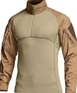 Unisex Combat Shirt Tactical 1/4 Zip – Lightweight Breathable Outdoor Training Hunting Gear