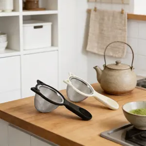 2 PCS, stainless steel fine mesh filter with ergonomic handle, kitchen filter, fine mesh filter, food filter, fruit juice flour filter, Pasta strainer, kitchen appliances, apartment essential kitchen supplies