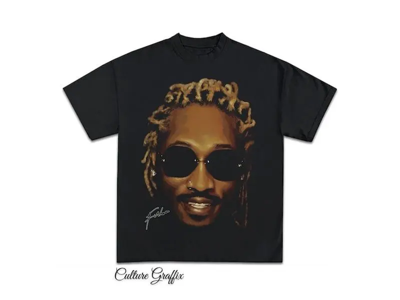 Future Vintage Rap Tee Shirt, Hip Hop Graphic Print T-Shirt, Merch T Shirt Future, Future Face Style Tee