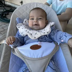 MUSBUY 8-Pack Waterproof Baby Bibs Organic Cotton Muslin Soft Absorbent Unisex Reversible Cartoon Prints Full-Circle Safety Snap Gift for Drooling & Teething - Cute