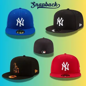 New Era Team Logo Baseball Cap – MLB Flat Brim Snapback Hat for Men Women, LA Dodgers Yankees Cardinals Pirates Braves Streetwear Fashion Adjustable Casual Sport Cap1