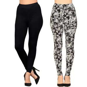 Lildy Women’s Solid and Printed Super Soft Leggings, Stretchable No See-Through