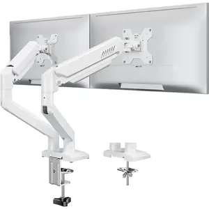 Dual  Stand fits up to 32 inch, 4.4-22 lbs  Screens, Dual  Desk Mount Height Adjustable,  Arms for 2 Monitors,  Office VESA Mounts, Freelift White