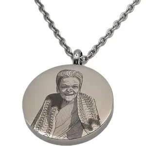 1" Custom Portrait Necklace - Heirloom Necklace with Engraved Image and Durable Chain