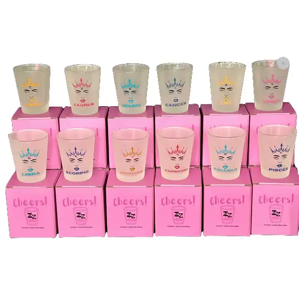 Z Queen Shot Glass Drinkware Stylish - Perfect for Girly Occasions with Charming Queen Design & Astrology Signs.