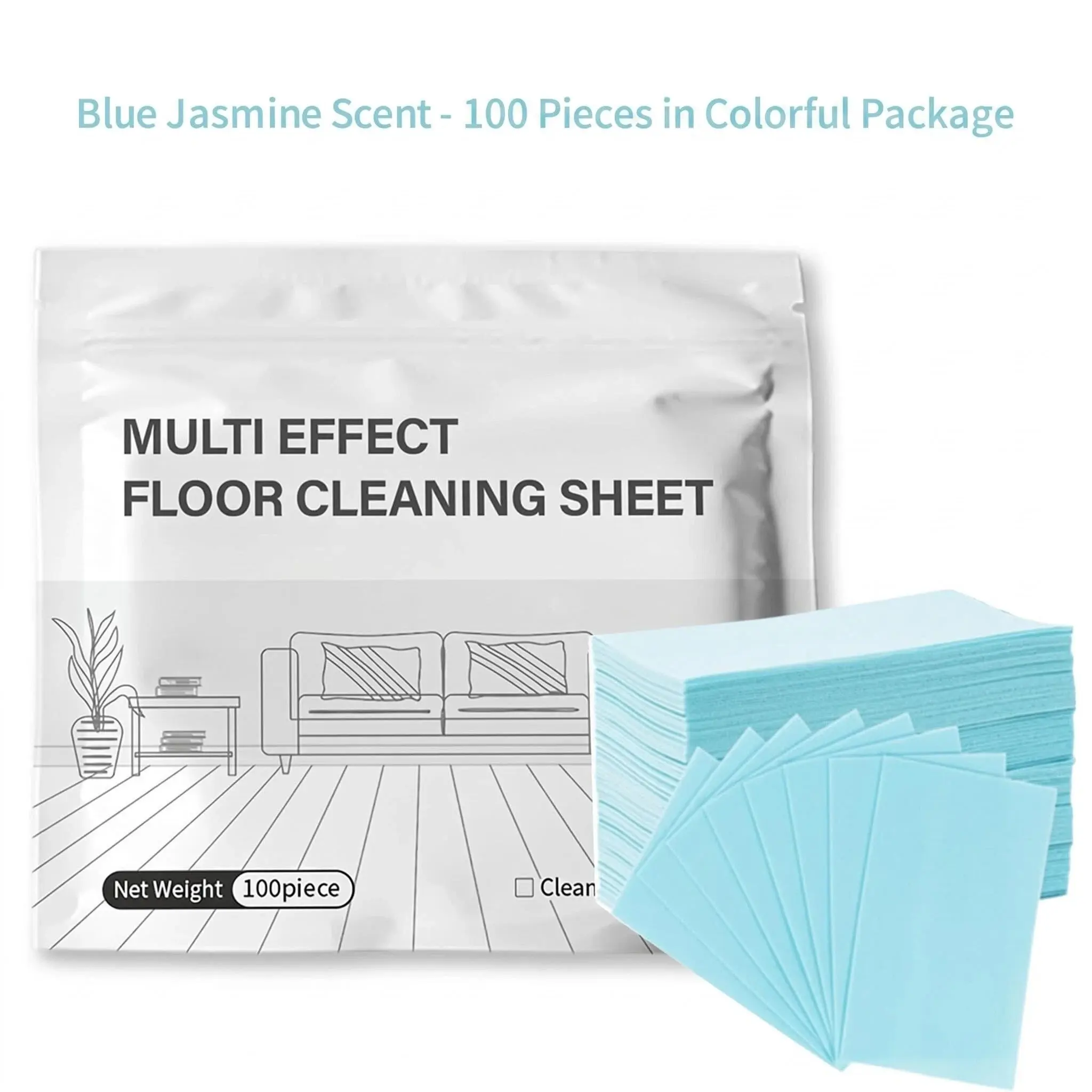100-Piece Jasmine-Scented Antibacterial Household Cleaning Tablets, All-Purpose Cleaner for Hard Floors, Laminate, Tile & RV Walls with Deodorization & Maintenance Benefits