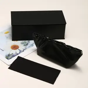 Faux Leather Folded Eyeglass Case, Portable and Stylish, Lightweight Alternative to Traditional Hard Cases