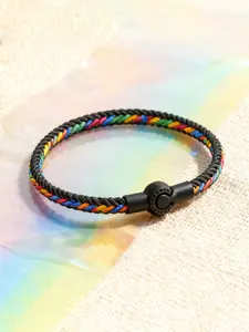 Men's Multicolor Woven Rope Bracelet, Handwoven Magnetic Buckle Durable Strap, Unique Casual Accessory Gift for Him, Braided Bracelets