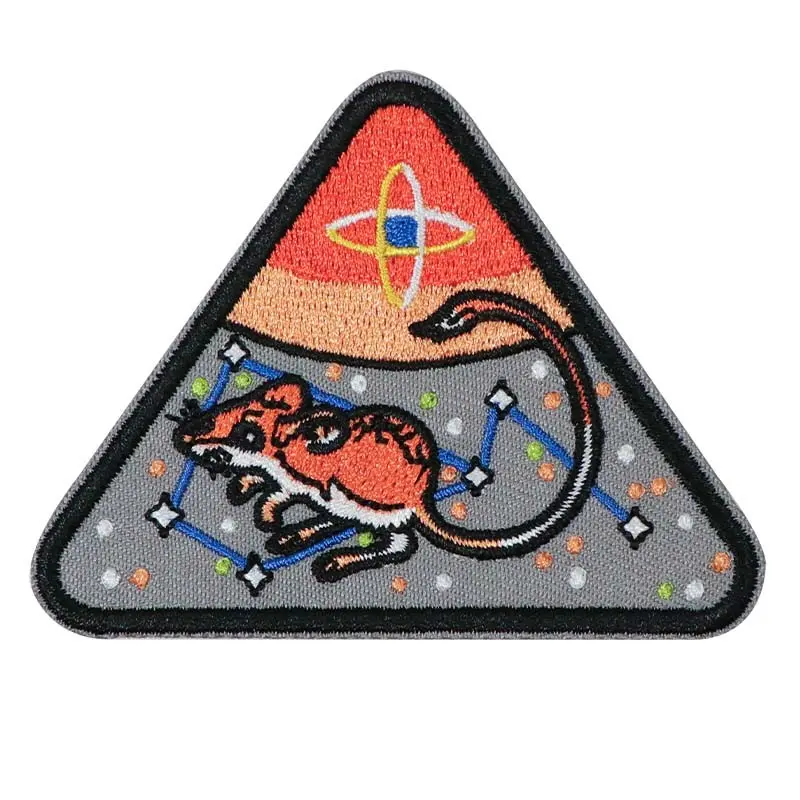 Planet Mouse Embroidered Patch, Geometric Embroidery Design, Embroidery Snake Patterned, Self-Adhesive Iron-On Applique, Perfect for Clothes Jackets Hats Accessories, Decorative Sewing Accessory