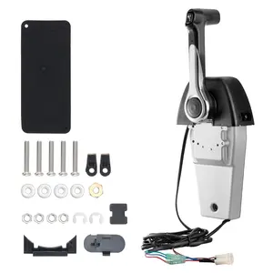 【FathersDayGift】VEVOR Boat Throttle Control,  704-48205-P1 Top-Mounted Outboard Remote Control Box for Yamaha 4-Stroke, Marine Throttle Control Box with Power Trim Switch and 4.6 ft Harness with 5 Pin Connector