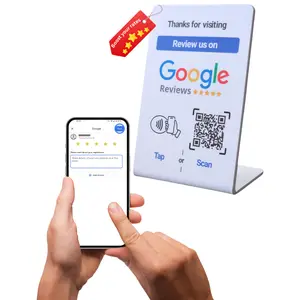 Instant Google Review Stand - Tap or Scan - NFC tag & QR code  - Get Customer Feedback - iPhone & Android - No Subscription