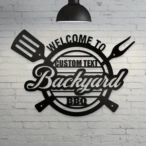 Metal BBQ Wall Art Sign, Custom Relaxing Grill Decor, Kitchen Backyard Decoration, Perfect Gift for Dad, Housewarming Present