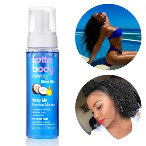 Lottabody Coconut Oil & Shea Curl Mousse, Curl Defining Foam for Curly & Wavy Hair, Black Girls, Wigs, Thin Hair, Anti Frizz Volume 7oz