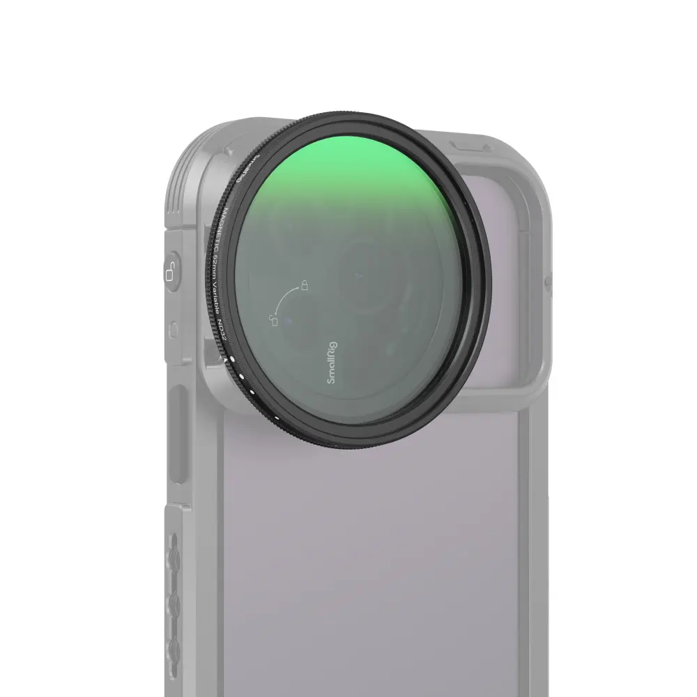 SmallRig 52mm Magnetic Variable ND2-ND32 (1-5 Stops) Filter - No X Cross, HD Optical Glass, Waterproof, Scratch Resistant, Adjustable for Phones with SmallRig Magnetic Filter Ring - 4215