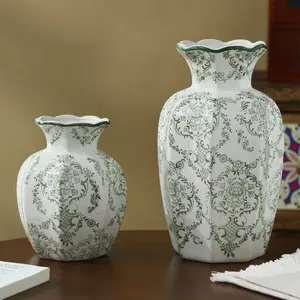 New Style Blue and Porcelain Vase, Modern Chinese Decorative Piece, Living Room Floral Arrangement, Entrance Decoration, Traditional Peony Flower Pot