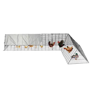 【GARVEE】Chicken Runs for Yard with Cover, Chicken Tunnels for Yard, Portable Chicken Coop with Corner Frames, Small Metal Chicken Cage for Ducks, Rabbits