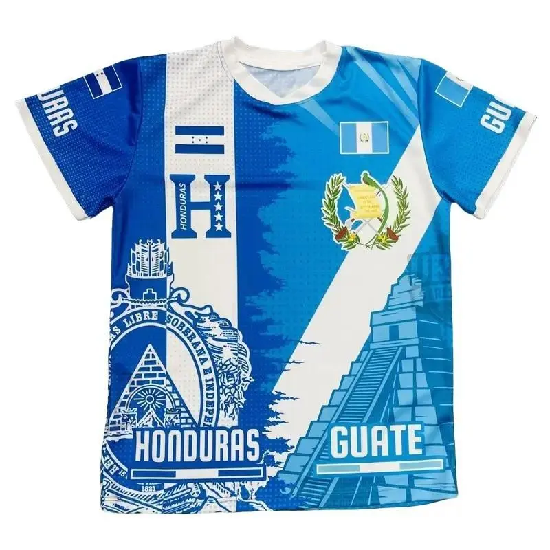 Honduras Guatemala Flag Jersey, Half Catracho Half Chapin Shirt, Central American Pride Graphic Tee, Dual Heritage Soccer Fan Gift