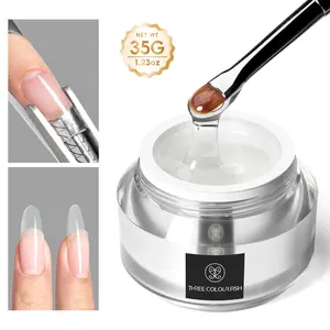 TRICOLOR FISH Builder Nail Gel - 35G Large Capacity Clear Hard Gel for Nails, Nail Extension Strengthen Hard Builder Kit Stuff for DIY Art Manicure Set