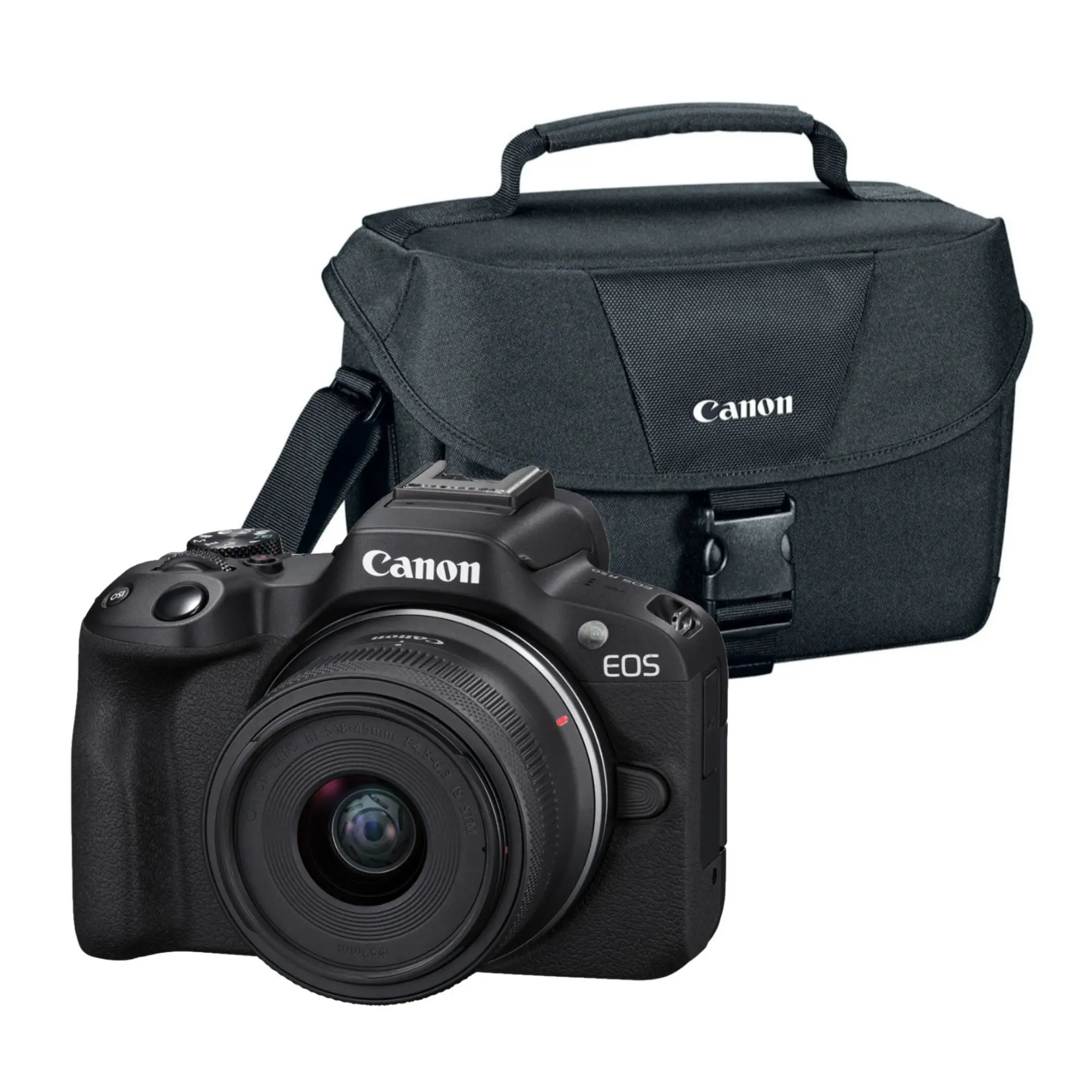 Canon EOS R50 Mirrorless Camera w/18-45mm Lens +Eos 200ES Shoulder Bag (Black) Canon EOS R50 Mirrorless Camera w/18-45mm Lens +Eos 200ES Shoulder Bag (Black)