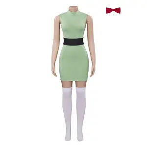 Powerpuff Dress Set Blossom Buttercup Bubbles Costume Green Dress With Belt