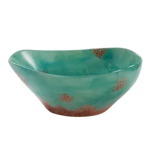 Patina Turquoise Ceramic Serving Bowl