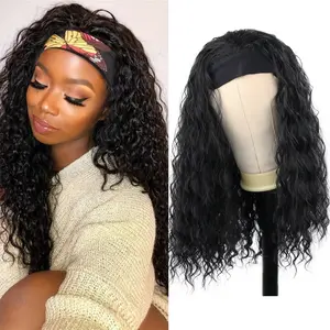 Headband Wigs for Women Deep Wave Headband Wig Curly Wave Synthetic Wigs Resistant Long Wigs for Daily Party Use