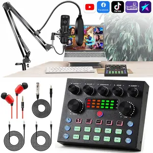 V8ST digital DSP mixer, with 10 special effects sounds+4 levels of variable sound+5 scene modes (original sound/POP/PRO/MC/K-song)+reverberation adjustment+accompaniment vocal cancellation, used for live mixing, KTV tuning, podcast production, and live mi