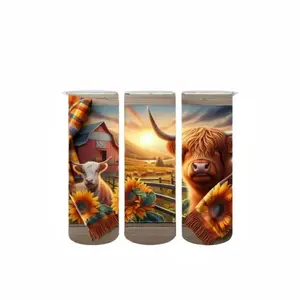 20oz tumbler Highland cow sunflower Bottle Drinkware Stylish Water Bottles Insulated Cup Mug Washable