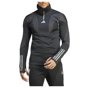 adidas Mens Tiro 23 Competition Winterized Long Sleeve Quarter Zip Football Casual Tops Casual Moisture Wicking - Black