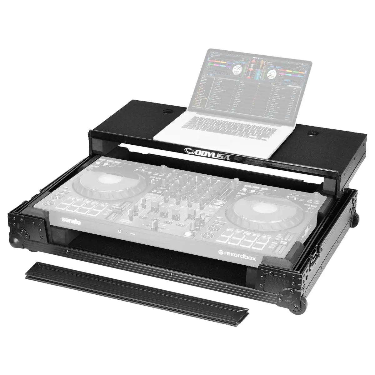 Odyssey 810GSFLX10M I-Board Flight Case for Pioneer DDJ-FLX10 DJ Controller with Glide Style Laptop Platform and Wheels