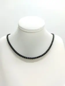 Black “Bling” Stone Chain - Cubic Zirconium Cut Chain Jewelry