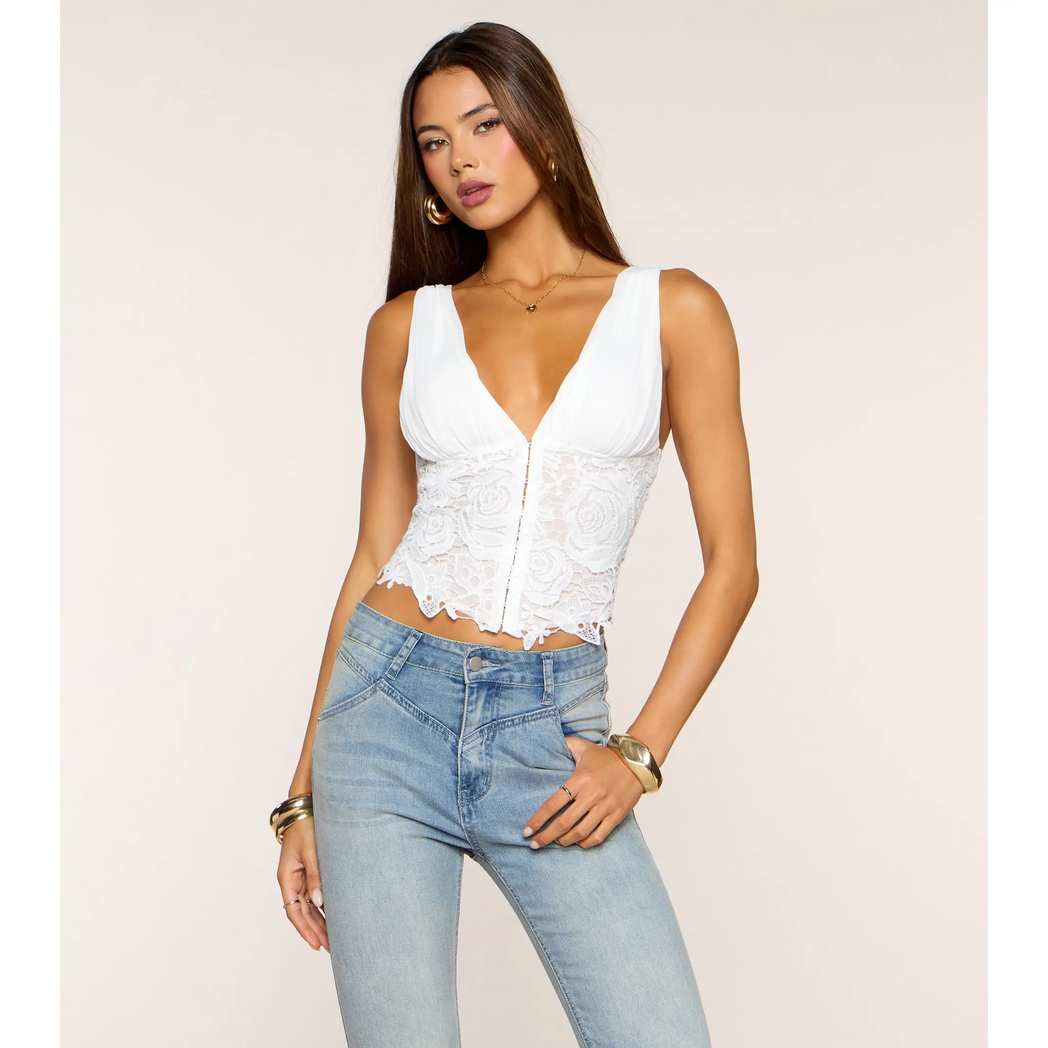 Pretty Persuasive Lace Corset Top