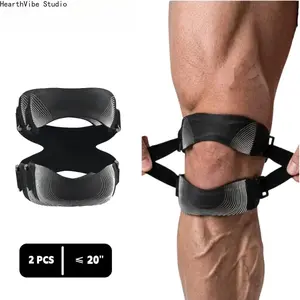 Dual Patella Knee Strap 2-Pack - 360° Compression Patellar Tendon Support Band - Adjustable Non-Slip Knee Braces for Running, Weightlifting, Badminton, Mountaineering - Unisex