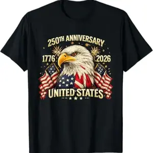 250 Years American Anniversary 1776-2026 USA Flag T-Shirt