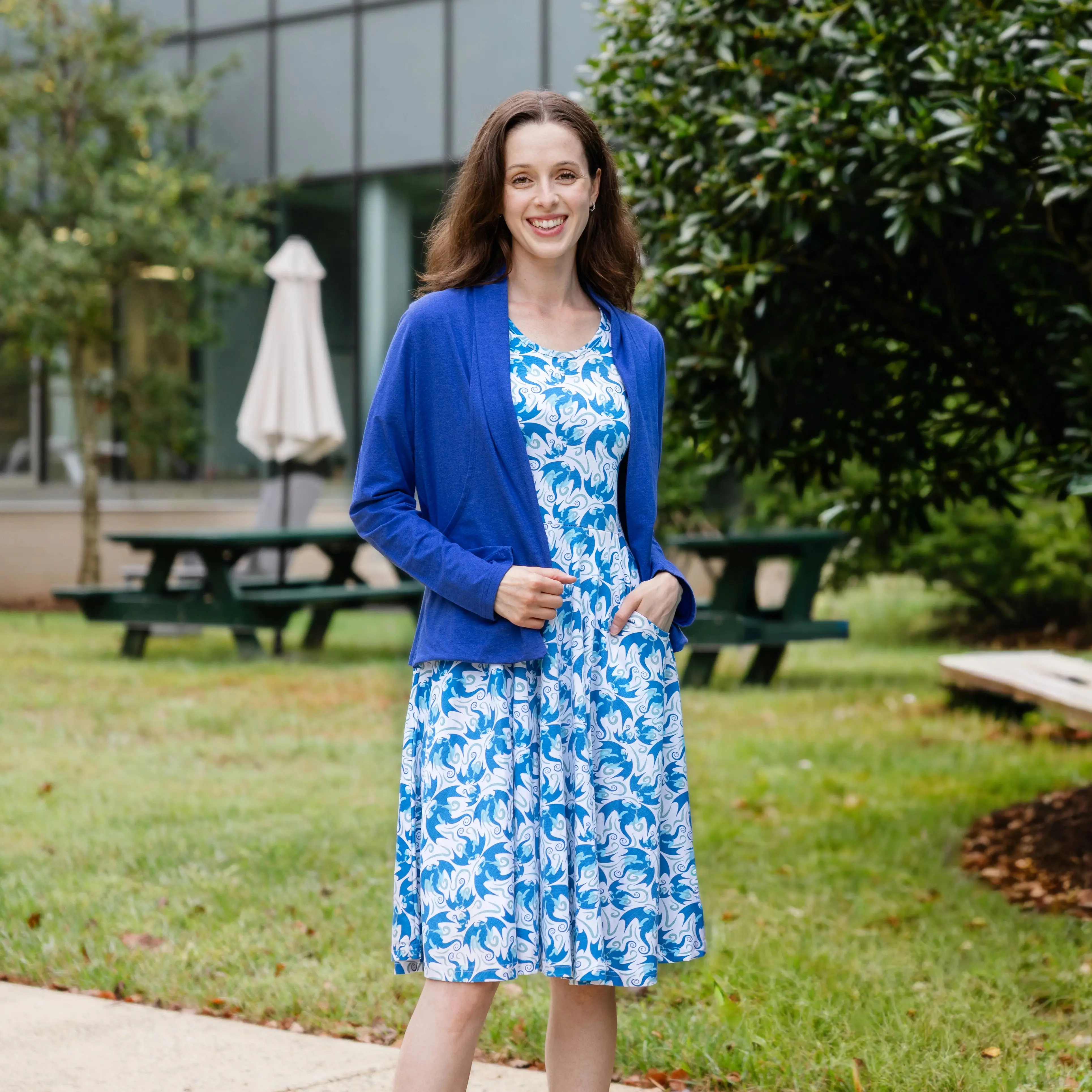 Flying Dragons Twirl Dress with Pockets