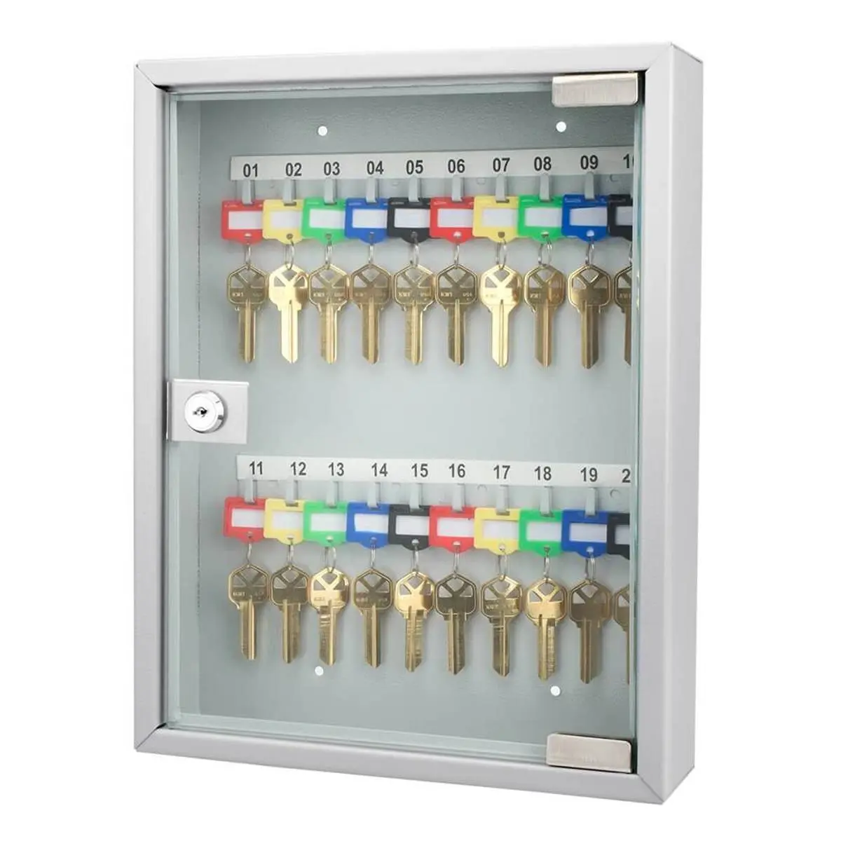 Barska 20 Position Key Cabinet with Glass Door, Gray