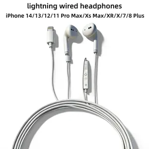 Lightning Interface Wired Headphones for iPhone 14 Pro Max/8, Music Earphones, Everyday Earbuds, High-Quality Sound, Perfect for Daily Use