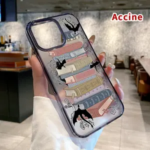 Magnetic Phone Case Supports Wireless Charging for iPhone 16 Pro Max 15 Plus 14 13 12 11 XS E XR Book Fantasy Pattern Shockproof Soft Silicone Transparent Cover Cellphone Protective