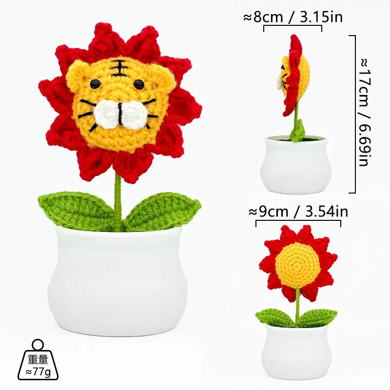 Lion Head Sunflower in a Large White Pot