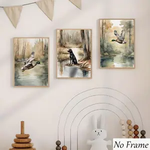 3pcs Watercolor Duck Wall Decor, Baby Room Theme, Unique Decoration for Kids' Rooms, Living Room, Bedroom, Hallway