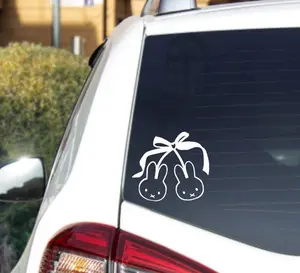 Miffy bow Decal, Cute Car Decals, Car Accessories, Meowdy, Car sticker