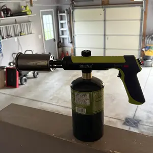 【MothersDayGift】SEESE Powerful Propane Torch(Propane Tank Not Included),Outdoor Cooking Spray Gun Adjustable Flame, One-button Start Maximum Heat,Campfire Starter,Weeding, Snow Removal