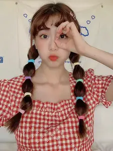 50PCS No Crease Hair Tie for Women, Soft Elastic Ponytail Holder, Ideal for Thick or Fine Hair, Gentle on Hair, No Damage